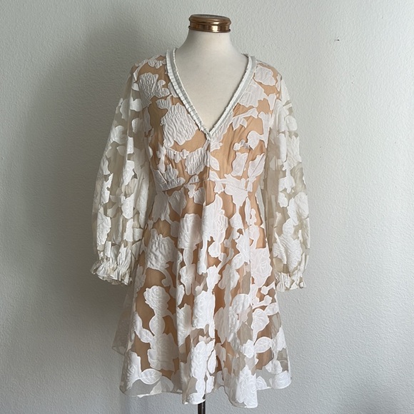 Anthropologie Rare Geisha Designs Loren Appliqued Tulle Mini Dress - Picture 7 of 10